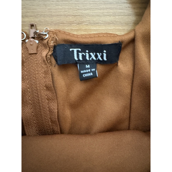 Trixxi Faux Suede Fringe Mini Dress Medium Western Boho Festival Cowgirl Brown - Picture 3 of 10